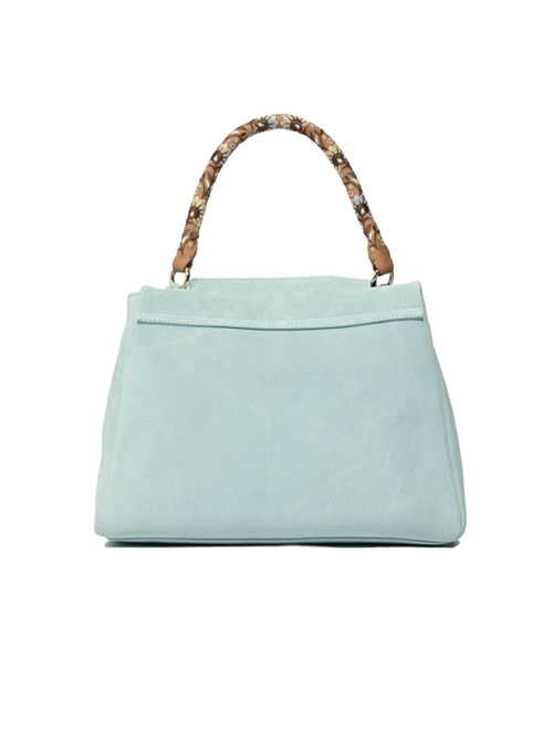 Borsa Sveva Peach Flowers Midi in suede con tracolla Acqua ORCIANI | BT2006 PEFACQ